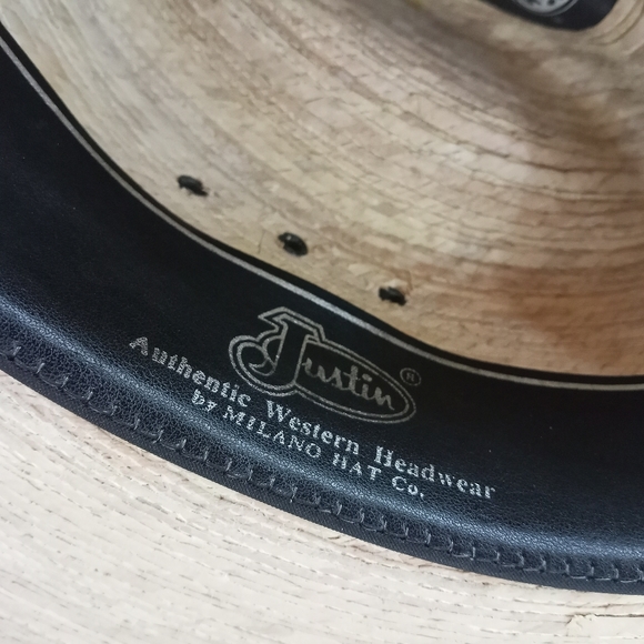 Justin By Milano Hat Co. 20X Straw Paper Western Hat •Size 7 1/8• Men's - Picture 5 of 9